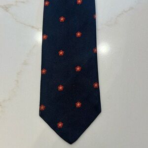 Custom Made Ben Silver flower veteran’s poppy daisy tie